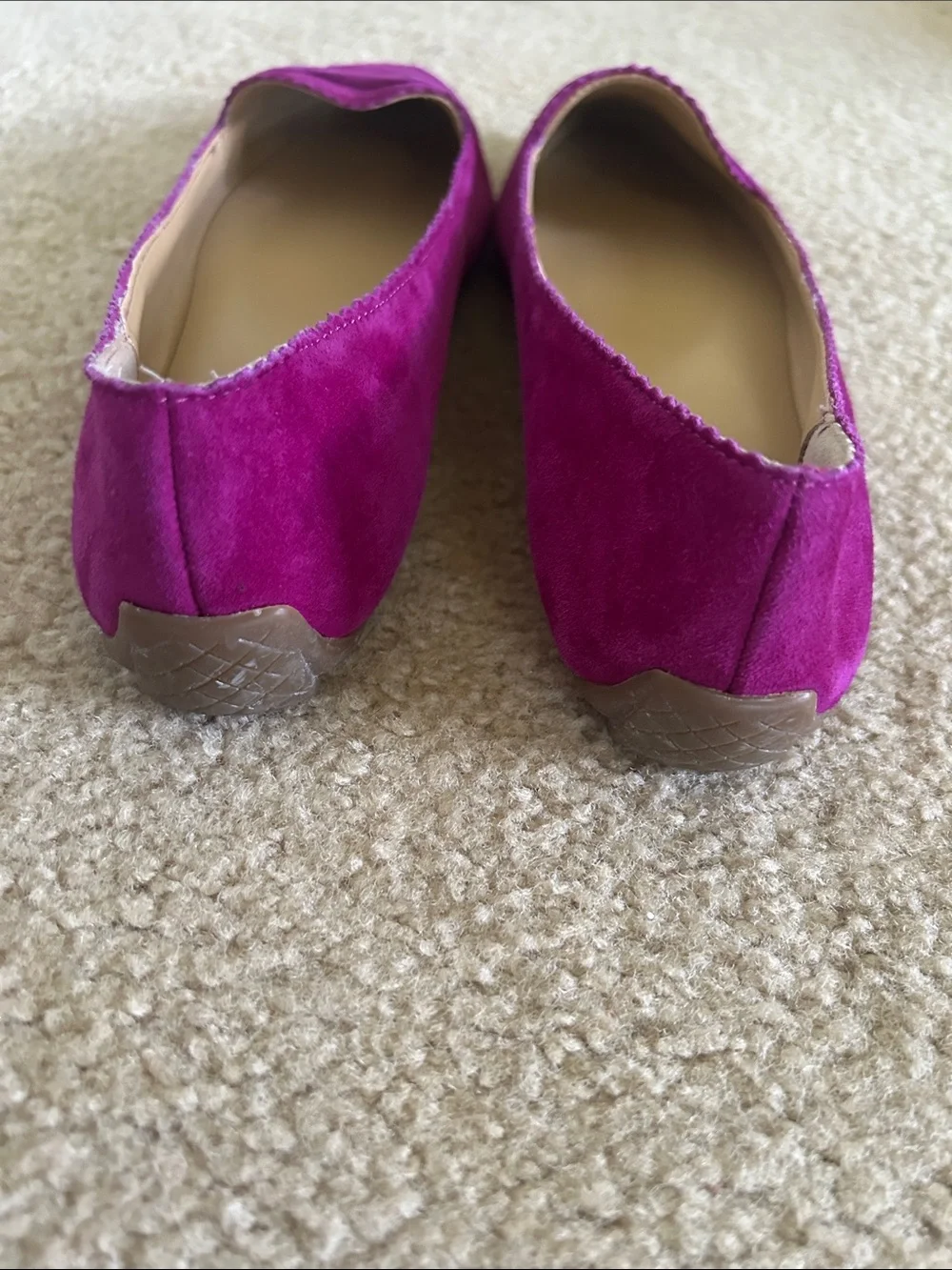 Talbots Women's Suede Pointed Penny Loafers — Magenta sz 6.5